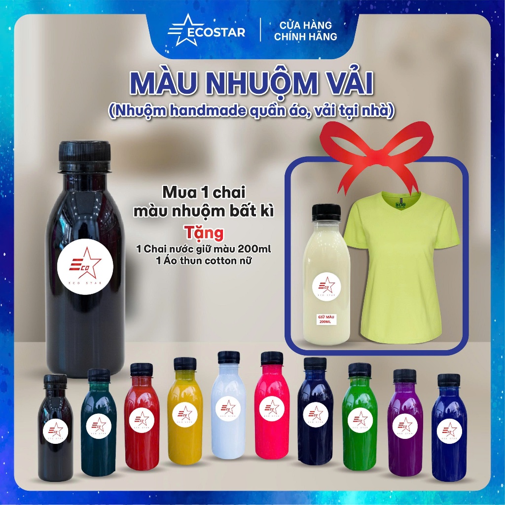 Màu nhuộm vải tổng hợp Ecostar, Màu nhuộm quần áo vải không phai, Nhuộm phục hồi quần áo sáng tạo tạ