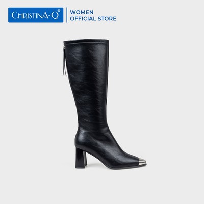 Giày Boots Nữ Cao Cổ Mũi Vuông CHRISTINA-Q BOV036H