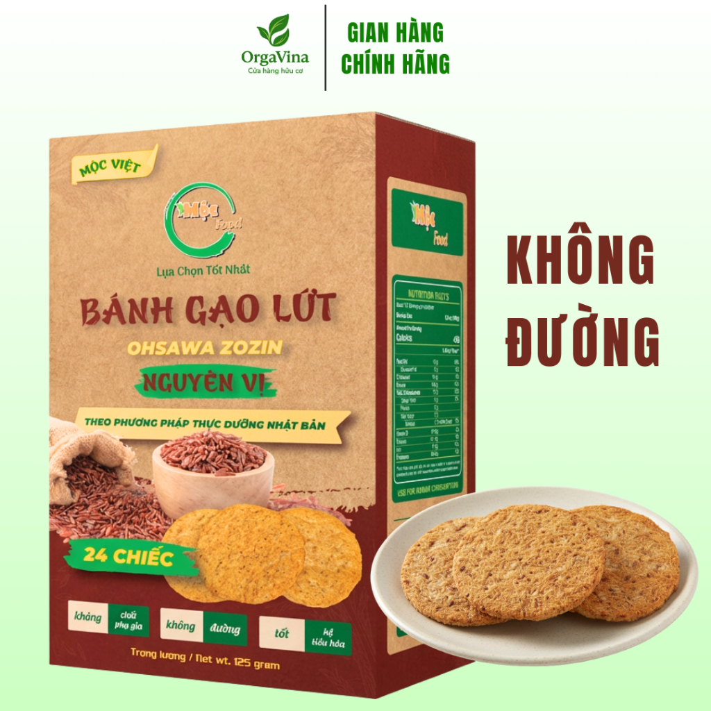 Bánh Gạo Lứt Không Đường Mộc Việt – Bánh Gạo Lứt Không Chiên Dầu Ăn Kiêng Healthy