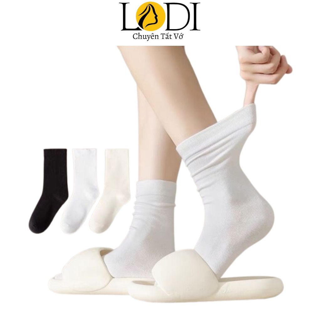 Tất Nữ Cổ Cao Ladi OFFICIAL STORE chất cotton thoáng mát Mẫu T008 Nhiều Màu Sắc
