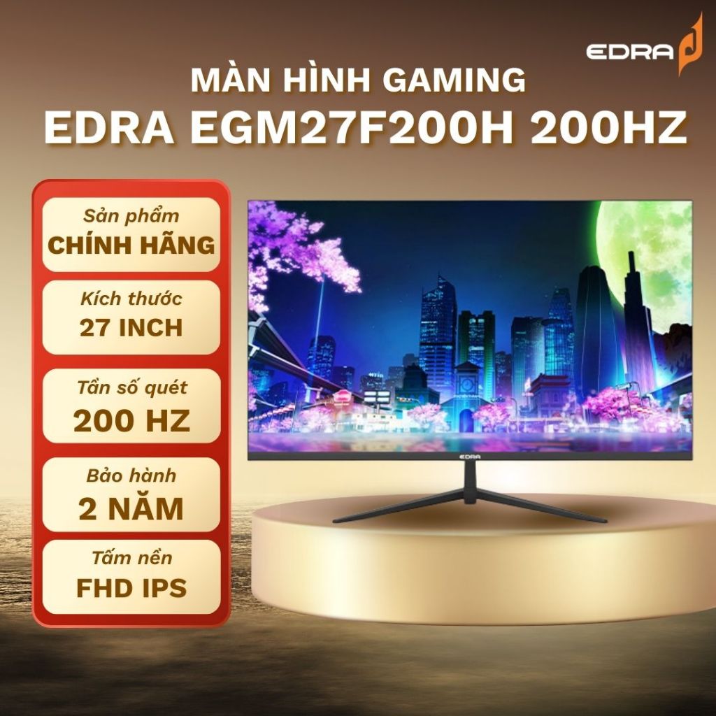 Màn hình gaming EDRA EGM27F200H 27" FHD IPS 200Hz Bảo hành chính hãng 2 năm