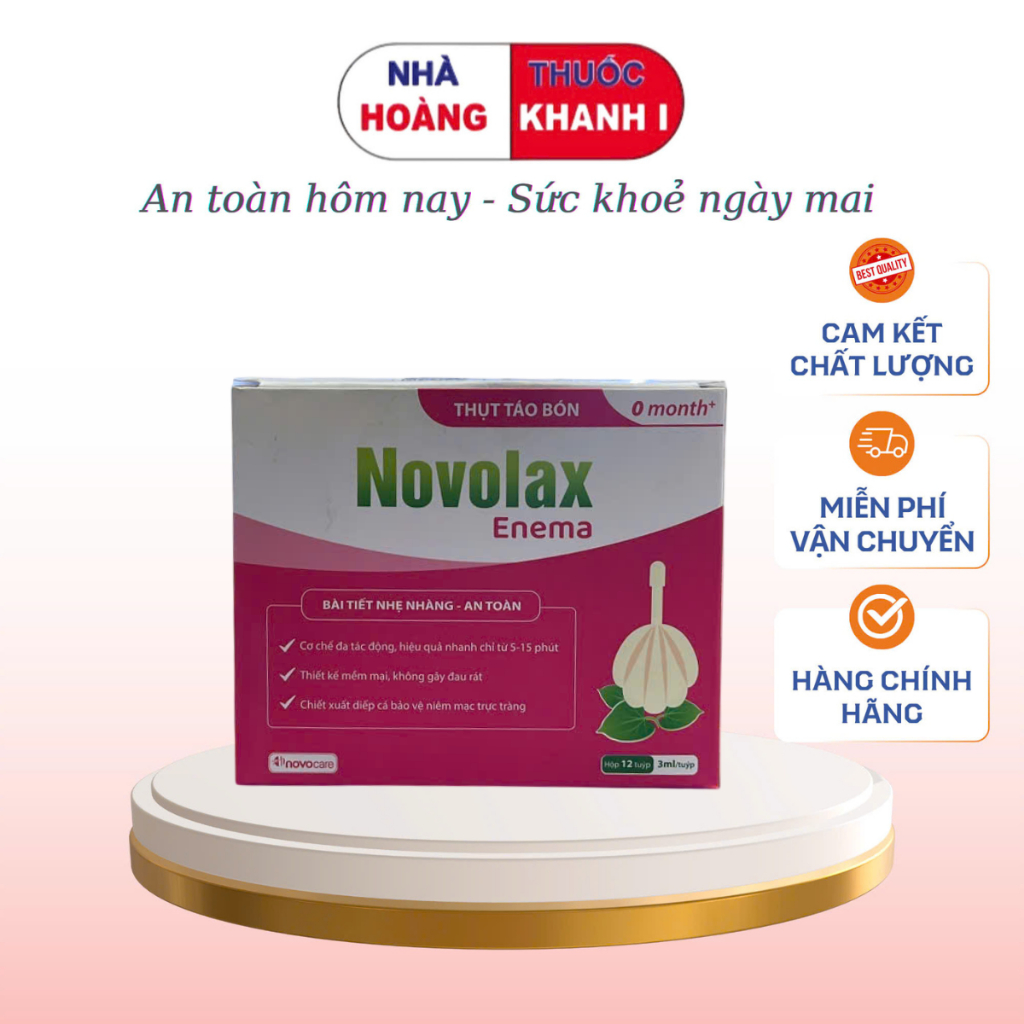 Ống bơm trực tràng Novocare Novolax Enema 0 month+ tuýp 3ml, thụt táo bón cho trẻ em từ 0 tháng tuổi