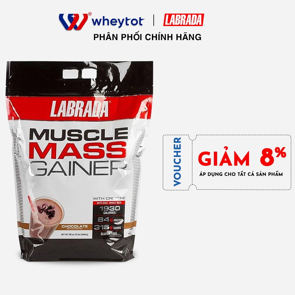 Sữa tăng cân, tăng cơ Labrada Muscle Mass Gainer 12lbs chính hãng