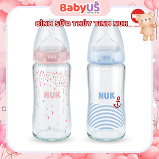 Bình sữa nuk premium choice+ thủy tinh 240ml núm ti s1 - m