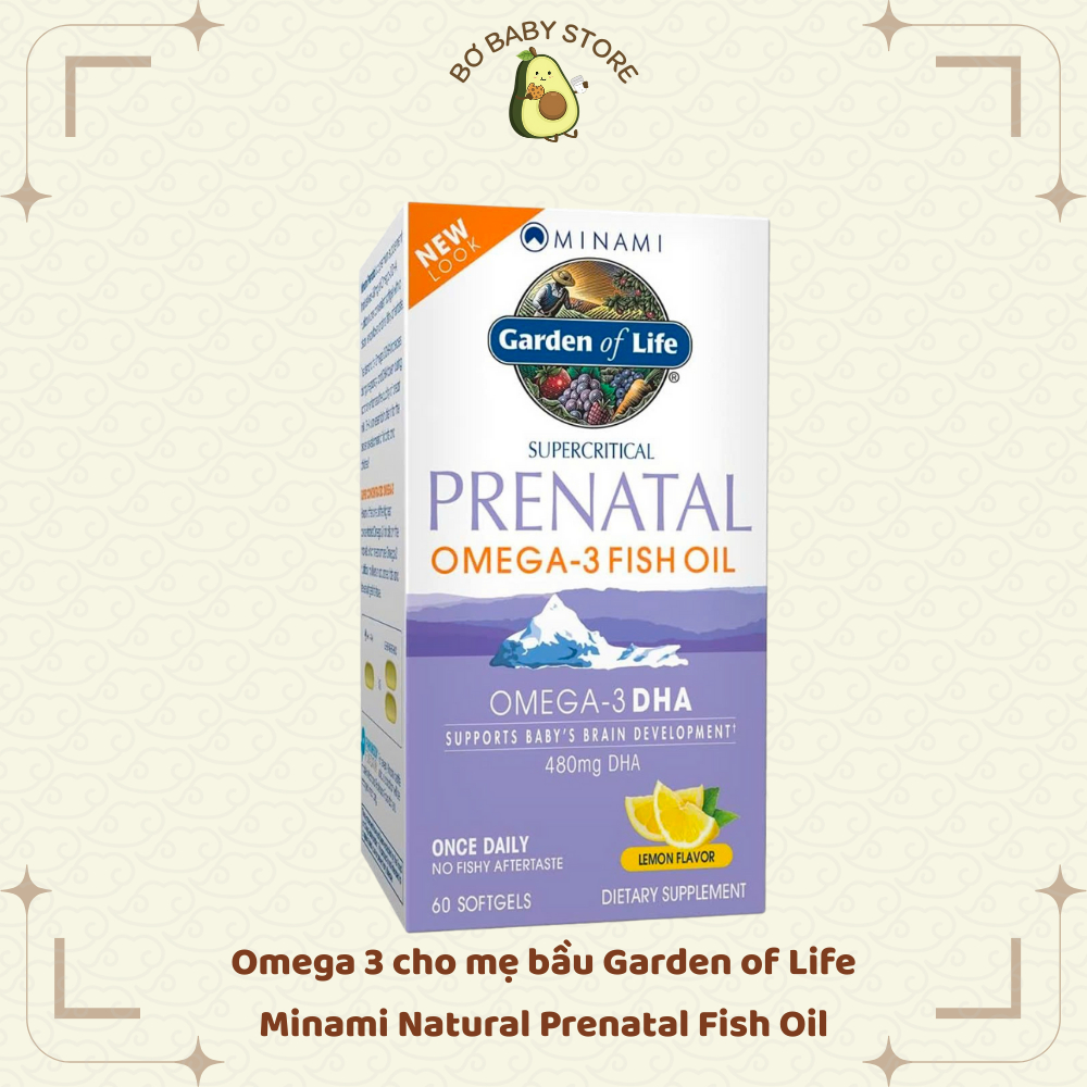Omega 3 cho mẹ bầu Garden of Life Minami Natural Prenatal Omega Fish Oil 60 viên(BILL US)