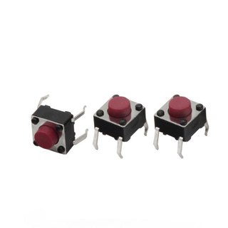 Combo 10 Nút Nhấn 4 Chân 6x6x5mm (Đỏ -1 Con)