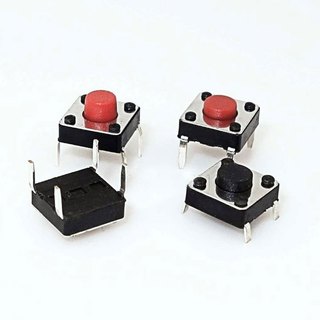 Combo 10 Nút Nhấn 4 Chân 6x6x5mm (Đỏ -1 Con)
