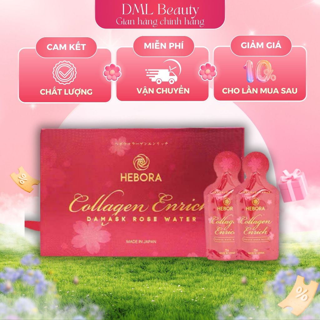 Nước uống bổ sung Hebora Collagen Enrich - Hộp 28 túi