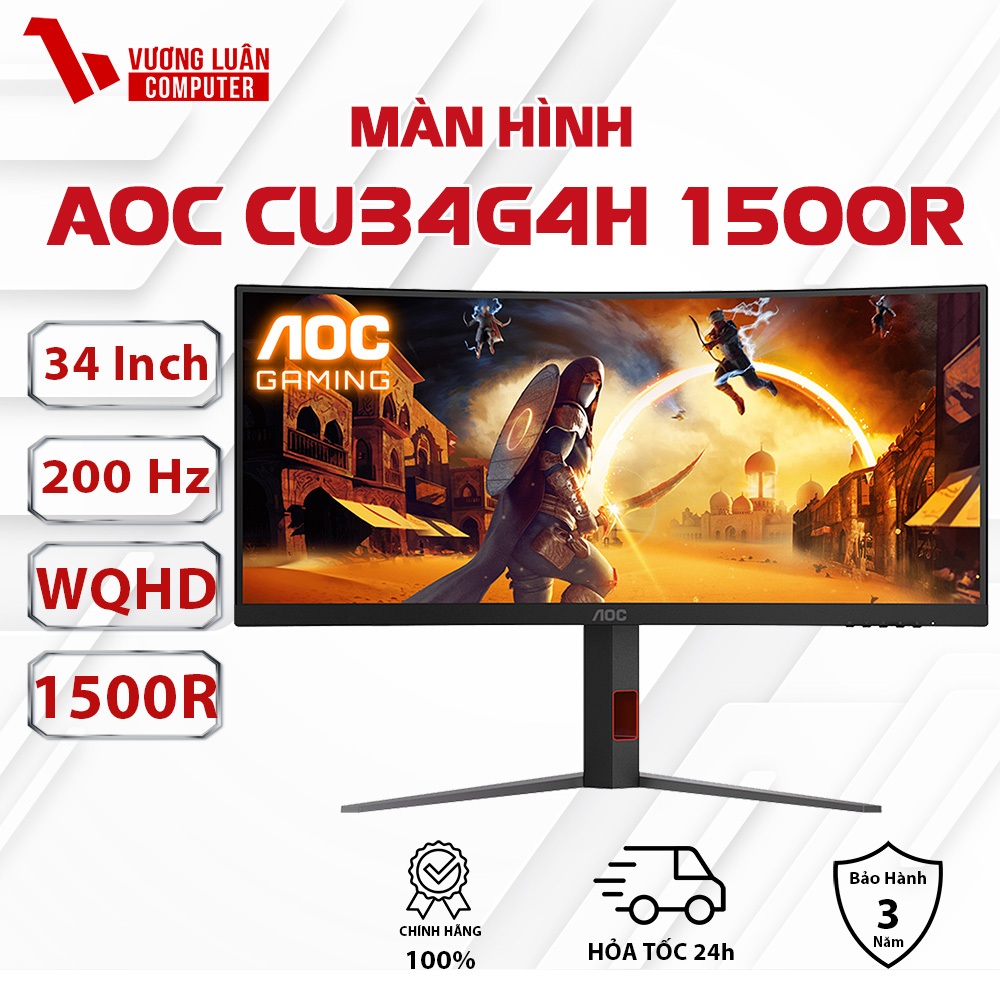Màn hình rộng AOC Gaming CU34G4H Cong 1500R 34inch 200Hz WQHD Chính Hãng