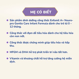 Sữa Bột Enfamil A+ Gentle Care (350g/lon) (A+1)