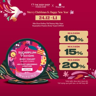   Xmas Limited Edition  Sữa Chua Dưỡng Thể Hương Mận Ngọt Sugarplum Passion Body Yogurt 200ml The Body Shop 
