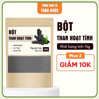  Bột than hoạt tính nguyên chất 1kg bột than tre mịn sạch dùng đắp mặt nạ khử mùi làm trắng răng 