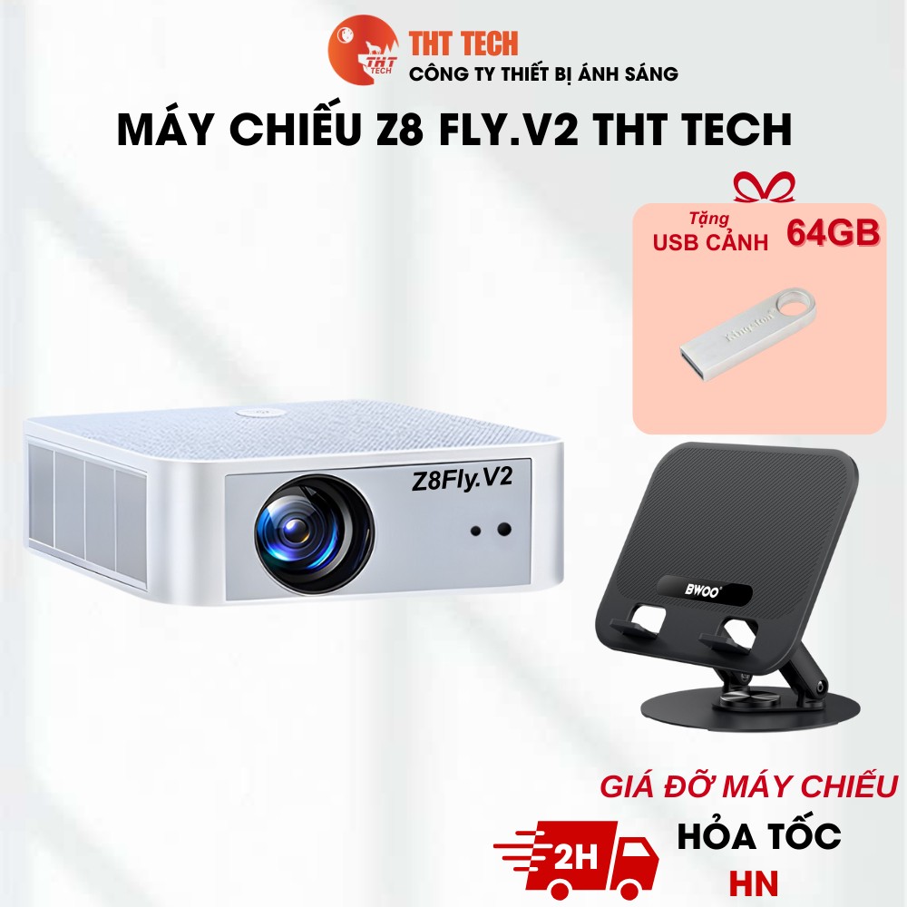 Máy chiếu z8 fly v2 [TẶNG CẢNH] THT TECH máy chiếu đi cảnh bay phòng máy chiếu xem phim máy chiếu vă