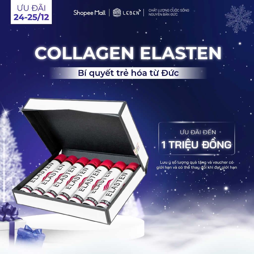 Bộ 7 Ống Collagen Elasten Giúp Da Căng Mịn, Chống Lão Hóa, Tóc Chắc Khỏe - Collagen Tại Đức | Leben 