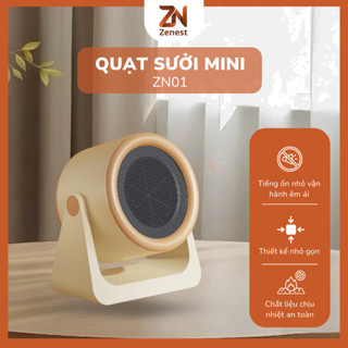 Quạt sưởi mini để bàn Zenest - siêu tiết kiệm, ít tiếng ồn, không sáng chói, làm ấm nhanh, an toàn