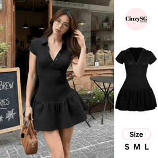  Đầm Polo Nữ Thiết Kế Dáng Xoè Chất Thun Tăm Hàn Quốc – Váy Body Ôm Tôn Dáng Trẻ Trung DB08 CinZy SG 