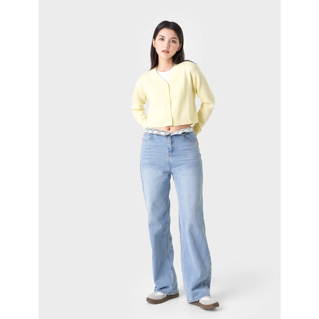 Áo cardigan len nữ cổ V dáng ngắn vừa mùa thu đông thoải mái CANIFA 6TC23W002