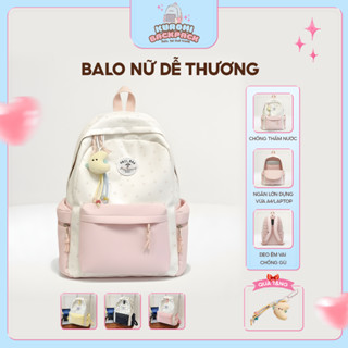  Balo nữ Hàn Quốc dễ thương chống thấm nước kèm móc khoá hình thú nhiều màu 