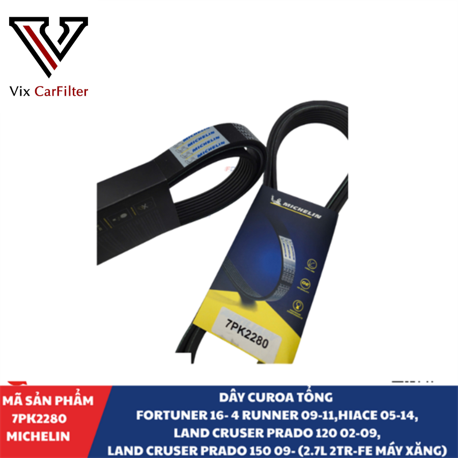 Dây curoa tổng Fortuner 16- 4 Runner 09-11,Hiace 05-14,Land Cruser Prado 120 02-09,Land Cruser Prado