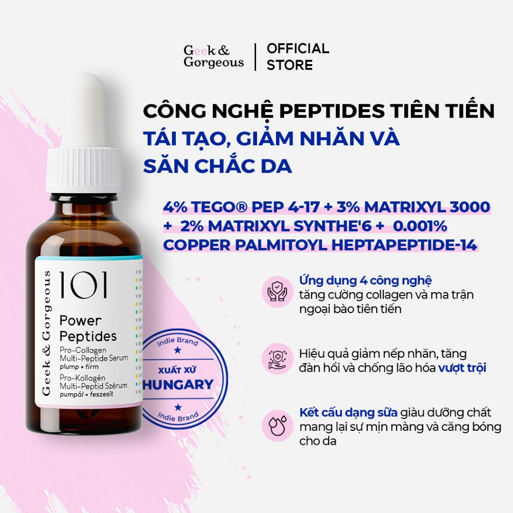 [ĐỘC QUYỀN LIVE] Tinh Chất Kích Thích Tăng Sinh Collagen, Giảm Nếp Nhăn, Phục Hồi Geek&Gorgeous Powe