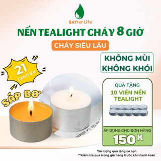 Nến bơ màu vàng cháy lâu liên tục 8 giờ, nến tealight trắng đốt trái thơm, xông tinh dầu, thảo mộc