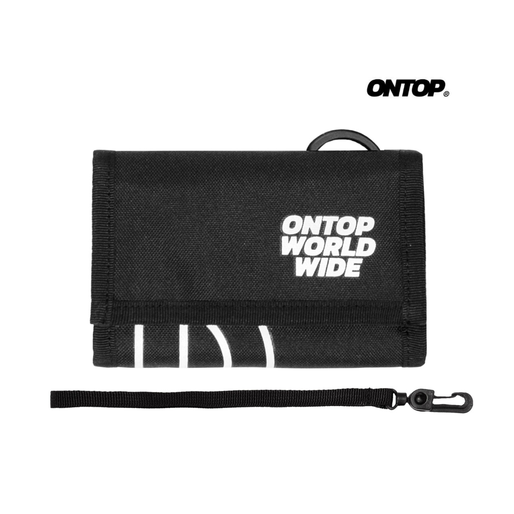 Ví vải canvas nam nữ màu đen ONTOP nắp gập tặng kèm keychain local brand Worldwide Wallet l O-V022