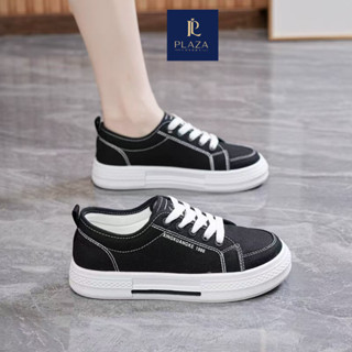 Giày Thể Thao Vải Nữ Buộc Dây, Đế Bằng, Đa Năng, Thoáng Khí, Phong Cách Hàn Quốc GN50