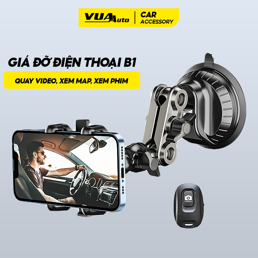 Giá đỡ điện thoại trên ô tô hút kính B1 VuaAuto