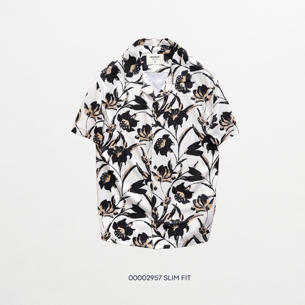 [HẾN STORE MENSWEAR] Áo sơ mi nam Heboz Urban Noir, sơ mi nam họa tiết hoa cao cấp - 00002957