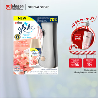  GLADE Bộ Máy & Lõi Xịt Thơm Phòng Tự Động Hương Hoa Anh Đào Và Hoa Súng 252ml Lưu Hương Tự Nhiên Đến 70 ngày 