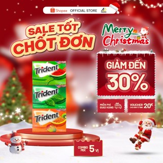  COMBO 3 Kẹo Gum Trident - Nguyên Bản - Bạc Hà - Trái Cây - Quế - Hộp 28 Tép 