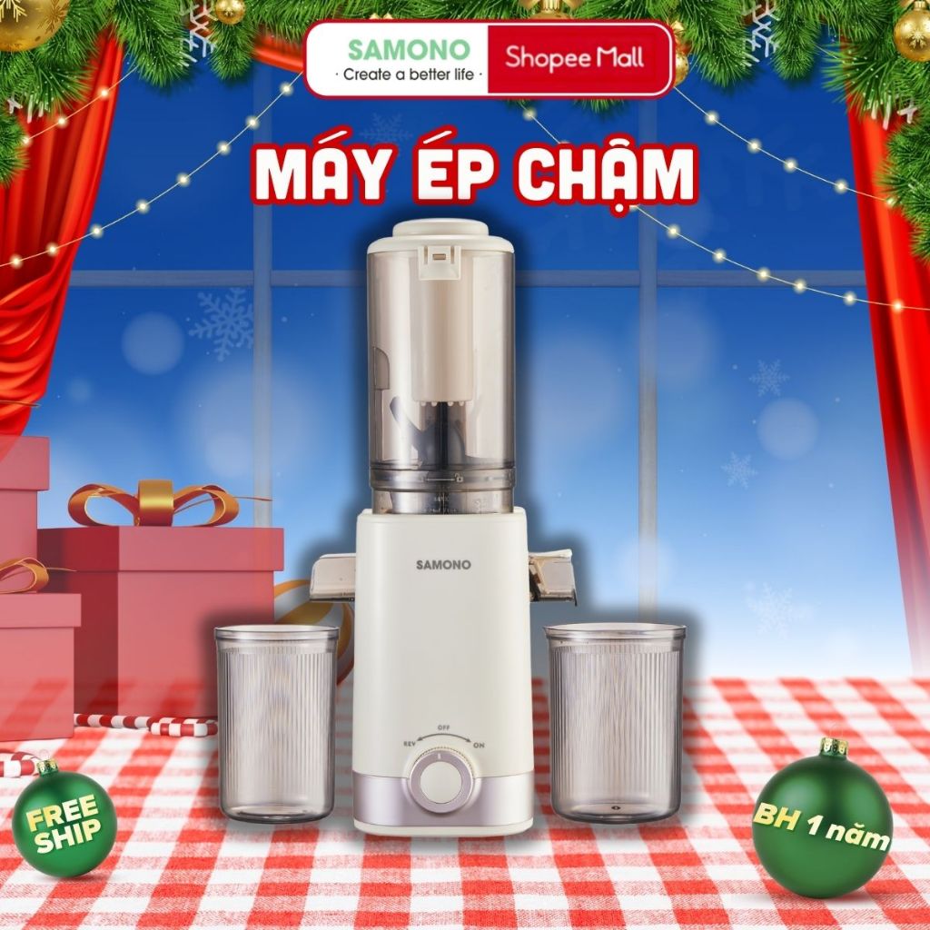 (BH 1 năm) Máy ép chậm Samono SW- JCS40 miệng ống 98mm-Công suất 150W Máy Ép Trái Cây Kiệt Bã Dùng Cho Gia Đình