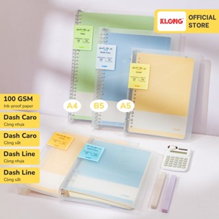  Sổ còng KLONG 100GSM Dash Caro Dash Line A5 B5 A4 