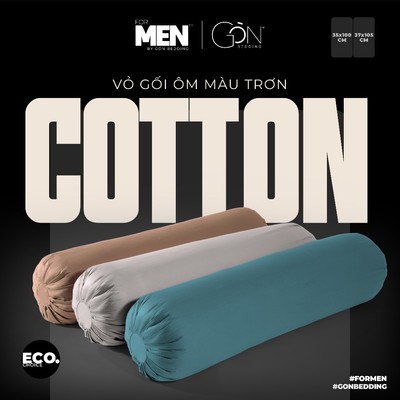 [For Men] Vỏ Gối Ôm Khoá Kéo Gòn Bedding for Men Cotton 100% Hàn Quốc Màu Trơn 37x105 cm