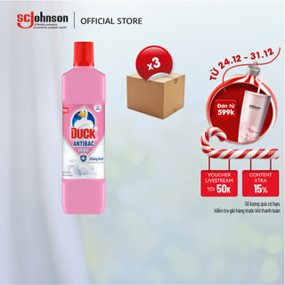  DUCK Combo 3 Tẩy Rửa Nhà Tắm Hương Hoa Hồng Diệt 99,9% Vi Khuẩn Tẩy Sạch Vết Bẩn 900ml x3 