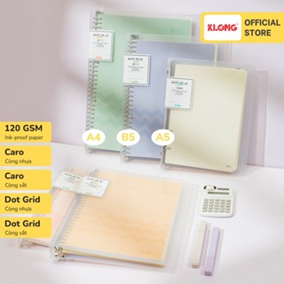  Sổ còng KLONG 120GSM Caro Dot Grid A5 B5 A4 