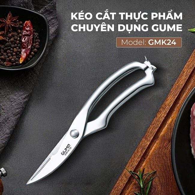 Kéo Cắt Thực Phẩm Chuyên Dụng GUME KOREA GMK24 - Thép không gỉ 5Cr15MoV - Hàng chính hãng