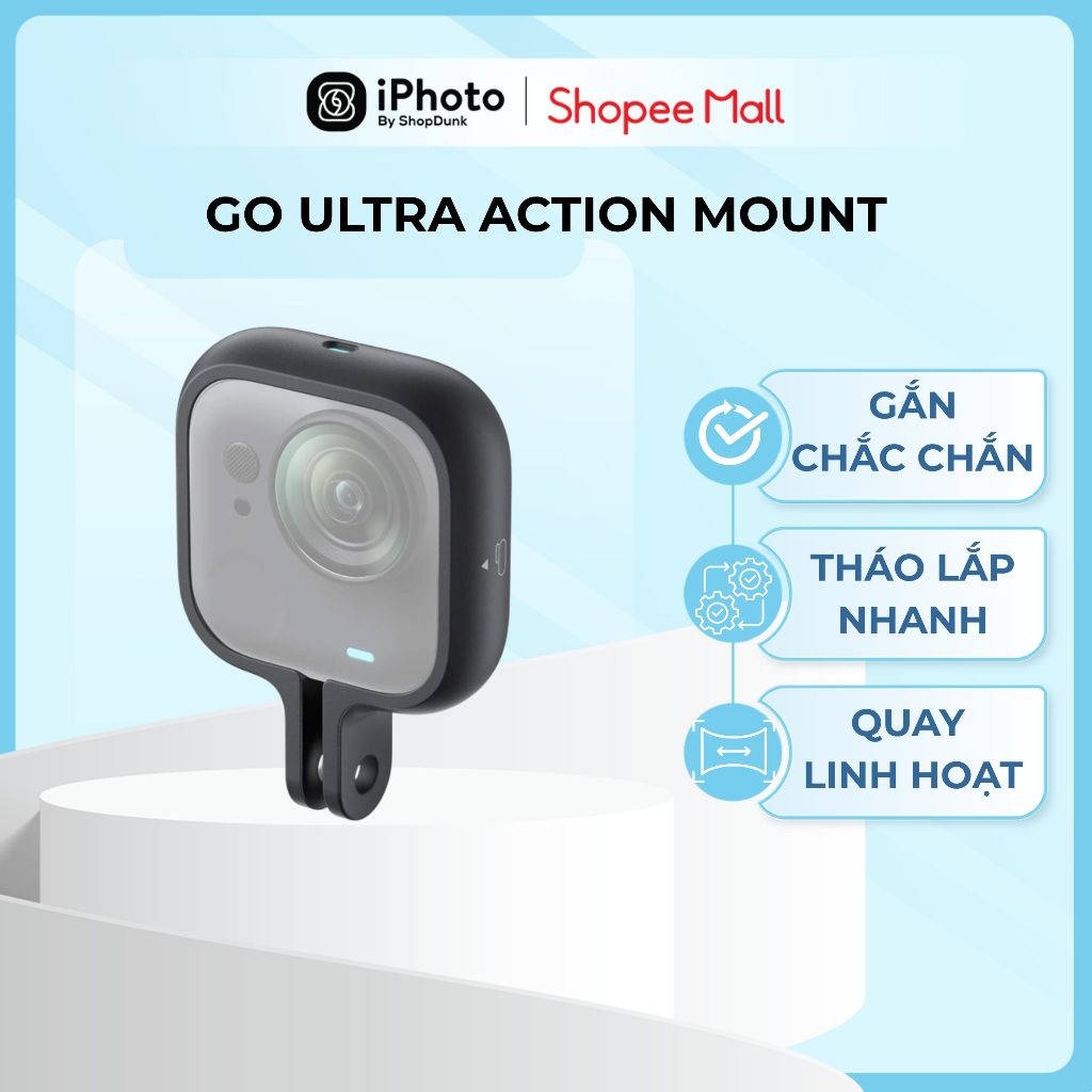 Insta360 Go Ultra Action Mount - Phụ Kiện Go Ultra 360, Bộ Chuyển Đổi 2 Chấu, Hỗ Trợ Chụp Ngang Dọc