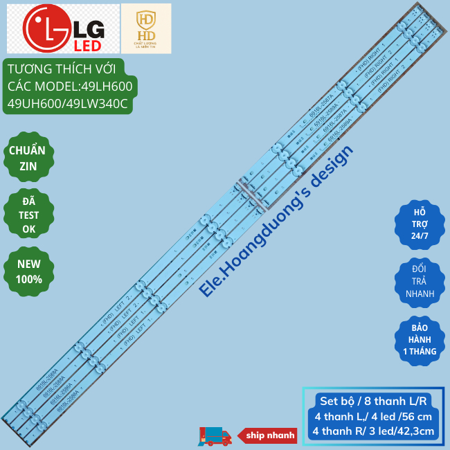 Thanh led tivi lg 49inch /bộ led lg tương thích với các model : 49lh600/49uh600/49lw340c-ele.hoangdu
