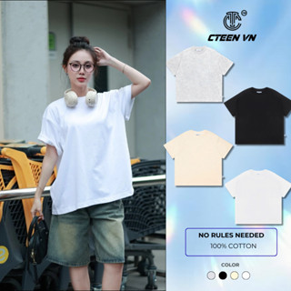  Áo Thun cotton trơn basic CTEEN VN Áo Boxy Unisex Nam Nữ Cổ Tròn Cotton Cao Cấp Local Brand 210GMS 