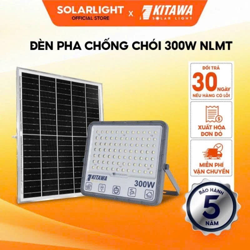 [300W] Đèn Pha Chống Chói Năng Lượng Mặt Trời 300W KITAWA - DP15.300