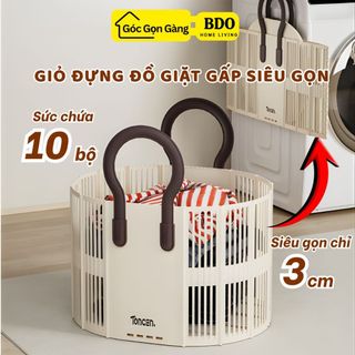 Sọt Để Quần Áo Bẩn Nhà Tắm Gấp Gọn Nhựa PP Dẻo Chống Vỡ Chịu Tải Tốt Tay Cầm Tiện Lợi Giúp Nhà Cửa Gọn Gàng
