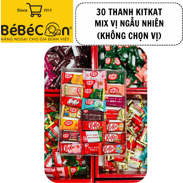 [MIX VỊ KITKAT CÁC NƯỚC 30c]Kitkat Socola_ Hộp quà Kitkat_ CÓ THỂ BỊ CHẢY KHI VẬN CHUYỂN Hàng Nhật,Ú