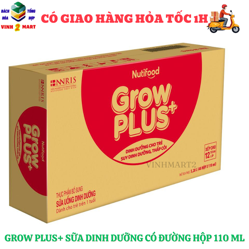 NutiFood Grow Plus+ Đỏ Hương vani hộp 110ml