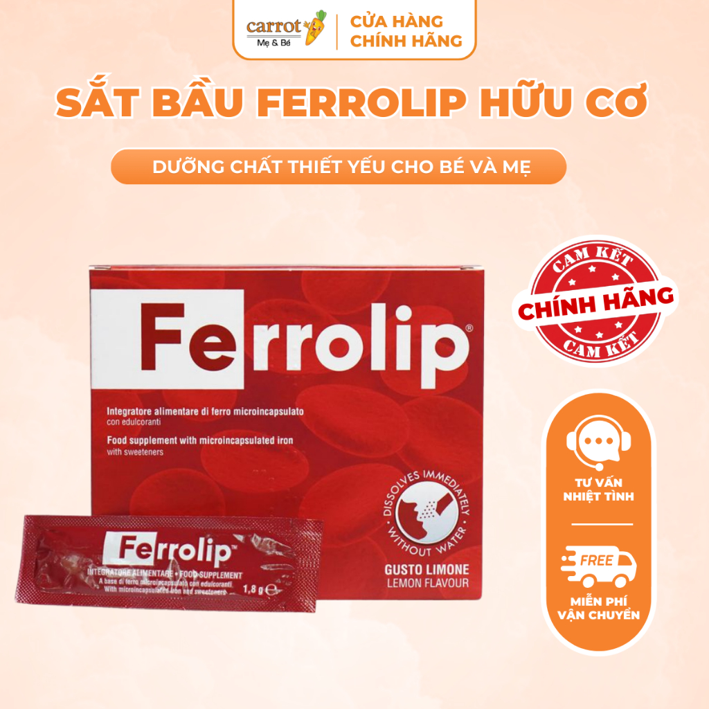Sắt Ferrolip Cho Bà Bầu Và Sau Sinh - Hỗ Trợ Giảm Nguy Cơ Thiếu Máu, Thiếu Sắt