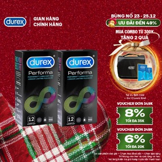  Bộ 2 hộp Durex Performa kéo dài thời gian size 52mm hộp 12 bao 