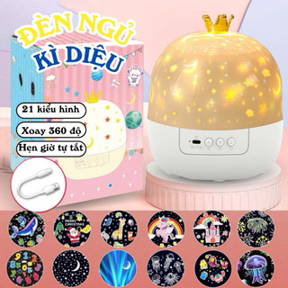  ĐÈN NGỦ CHIẾU SAO 3D TỰ XOAY ĐÈN NGỦ NGÀN SAO LUNG LINH-TẶNG KÈM 6 HÌNH CHIẾU 3D 