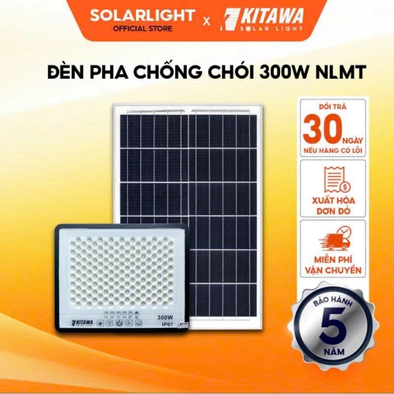 [300W] ĐÈN PHA NĂNG LƯỢNG MẶT TRỜI TỔ ONG CHỐNG LOÁ KITAWA 300W - DP5300