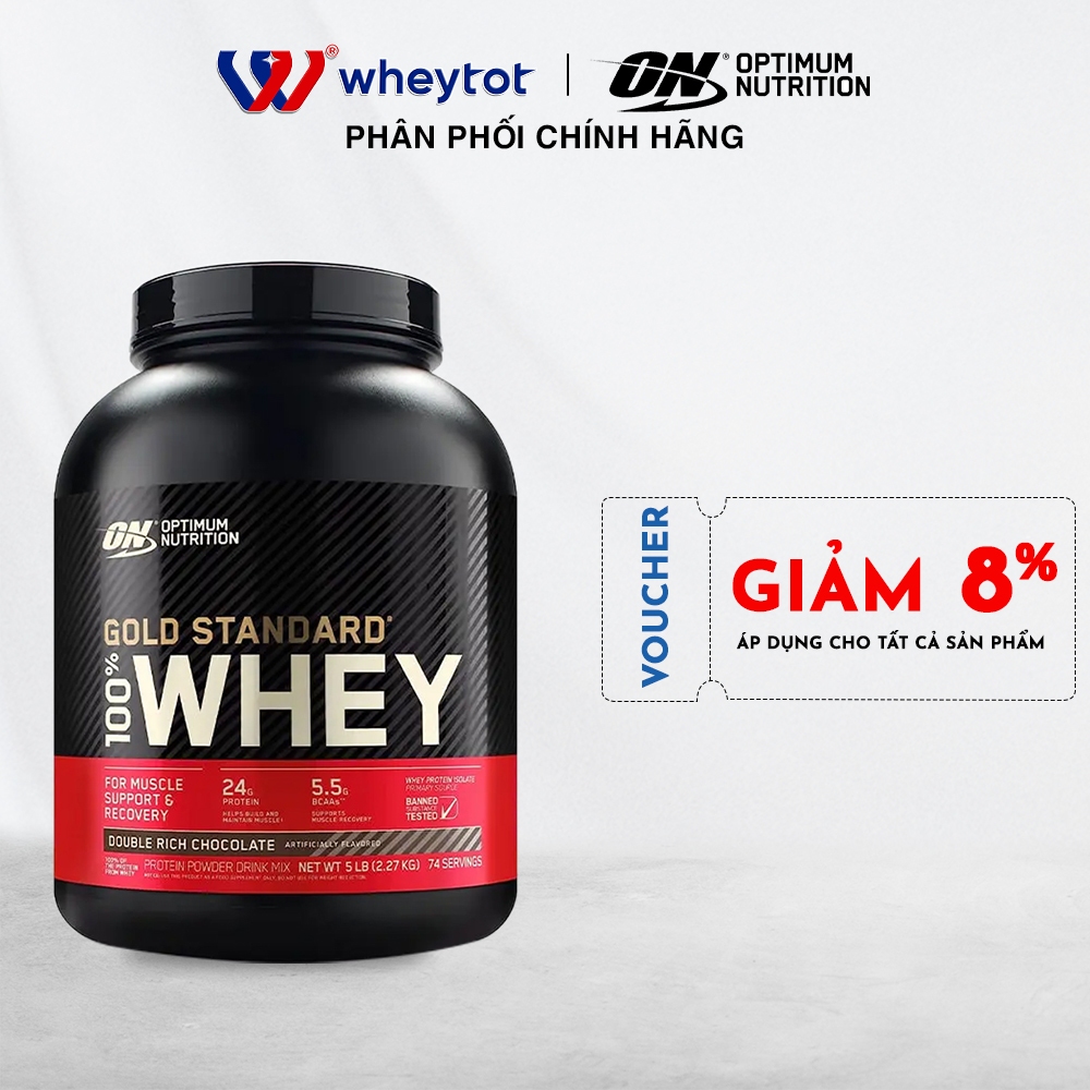 Bột Whey Protein Isolate tăng cơ 5Lbs - Optimum Nutrition Gold Standard 100% Chính Hãng