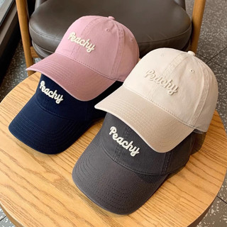 [Peinn] Mũ lưỡi trai thêu chữ PEACHY form mềm, nón lưỡi trai nam nữ thời trang chất vải kaki M44